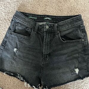 Wild Fable Black Distressed High-Rise Denim Shorts